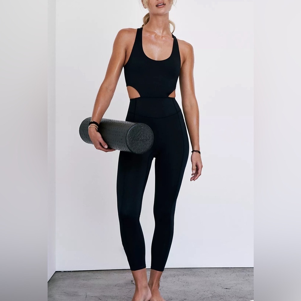 NWOT Free People, Back It Up Onesie, X-Small in Black